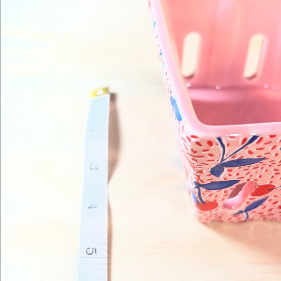 Ceramic Fruit Basket Cherry Print  Prima Design 6x6 - Picture 3 of 5